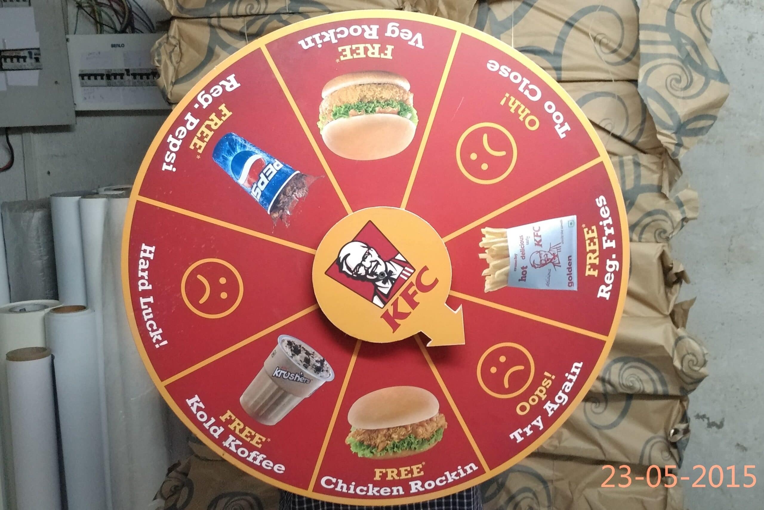 Wheel of fortune game created for KFC a s a great party game idea